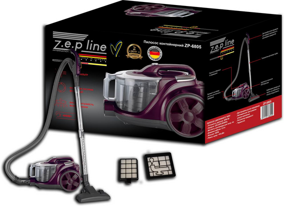 Пылесос контейнерный 4л Zepline ZP-6805 сиреневый | Зображення 1