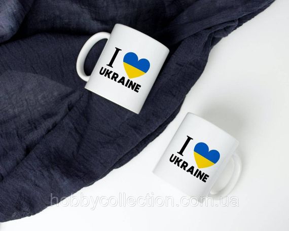 Кружка керамічна з патріотичним принтом "I Love Ukraine" 330 мл Біла | Зображення 7
