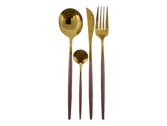 Набір столових приборів Kitchen рожевий на 6 персон | Зображення 1