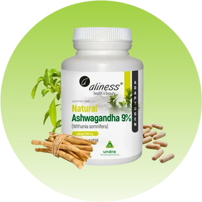 Ашваганда Алінес Aliness  Ashwagandha 9%  560 мг  100 капсул