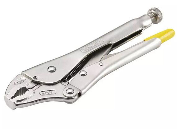 Затискач Stanley з фіксатором та вигнутими губками 228 мм (0-84-809)