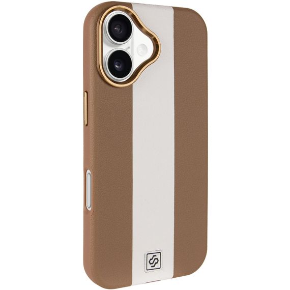 Шкіряний чохол Rally with Magnetic Fit для Apple iPhone 17 (6.3") Beige / White