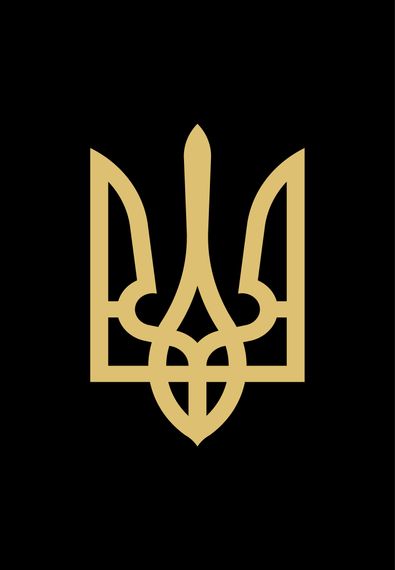 Футболка жіноча чорна з принтом "Тризуб золотий", XL | Зображення 1