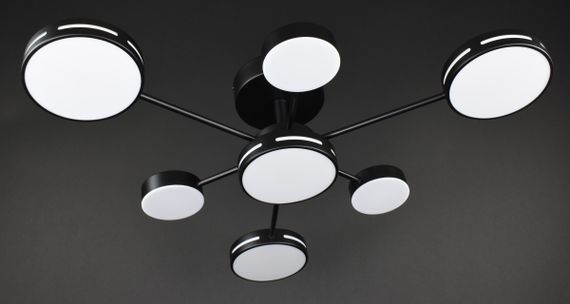 Люстра світлодіодна стельова LED світильник для квартири на стелю лед 27937 Чорний 19х80х80 см. | Зображення 3