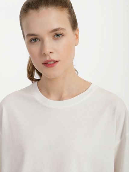 Футболка женская оверсайз молочная, 2XL | Зображення 2