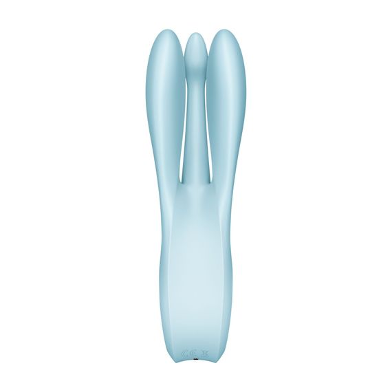 Кліторальний вібратор Satisfyer Threesome 1 Light Blue з трьома гнучкими пальчиками | Зображення 3