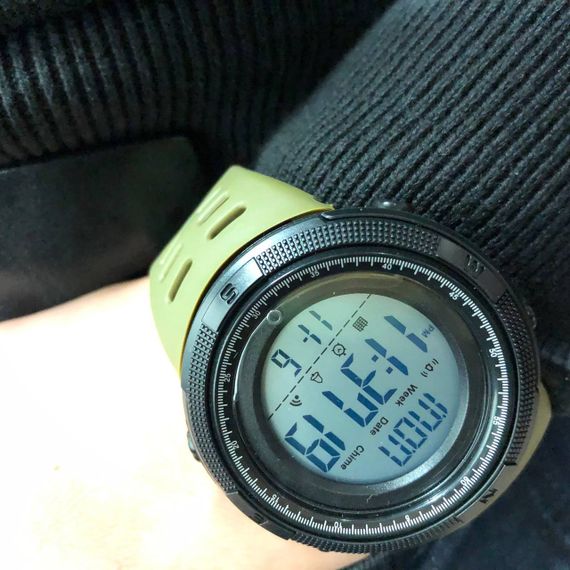 Часы наручные мужские SKMEI 2070AGWT ARMY GREEN, армейские часы противоударные. Цвет: зеленый | Зображення 3