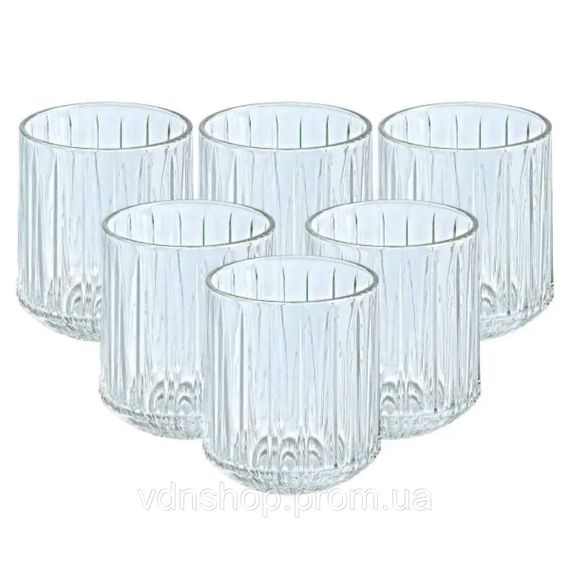 Набор стаканов стеклянных 6 штук по 315 мл прозрачный HP518