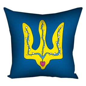 Подушка габардинова з принтом Тризуб 50x50 (5P_22S001)