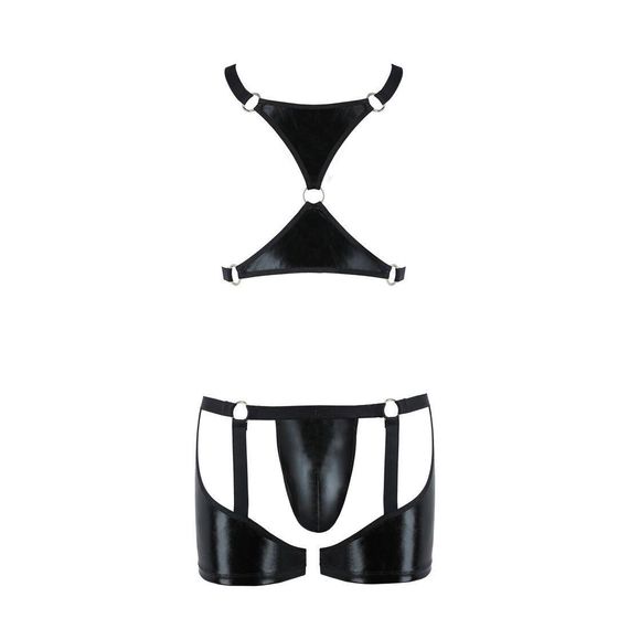 Комплект еротичної чоловічої білизни Passion 047 SET JOHN L/XL Black, труси, портупея Sex Aura | Зображення 4