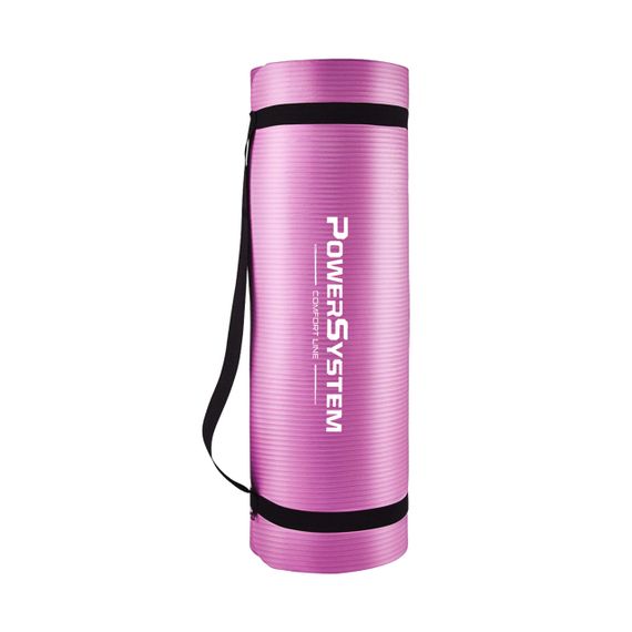 Килимок для йоги та фітнесу Power System PS-4017 NBR Fitness Yoga Mat Plus Pink (180х61х1) | Зображення 2