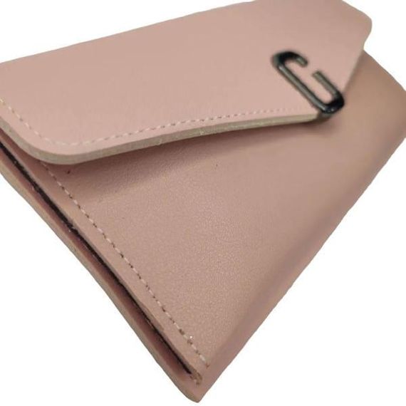 Гаманець жіночий з екошкіри у класичному стилі Пудровий