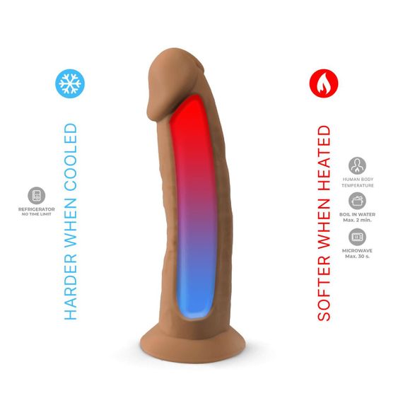 Фалоімітатор SilexD Henry Caramel (MODEL 2 size 7.5in), двошаровий, силікон + Silexpan, діаметр 4,8 см Sex Aura | Зображення 3