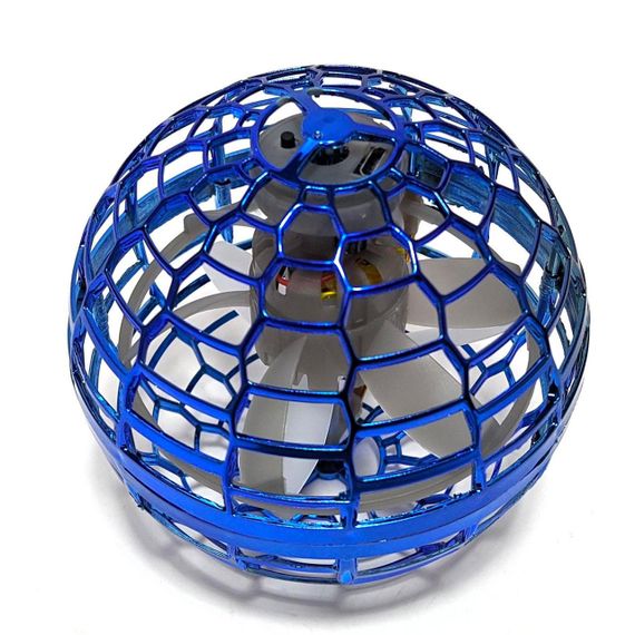 Летающий светящийся шар FLYING SPINNER, с USB, Синий / Игрушка бумеранг с подсветкой / Летающий мячик | Зображення 6
