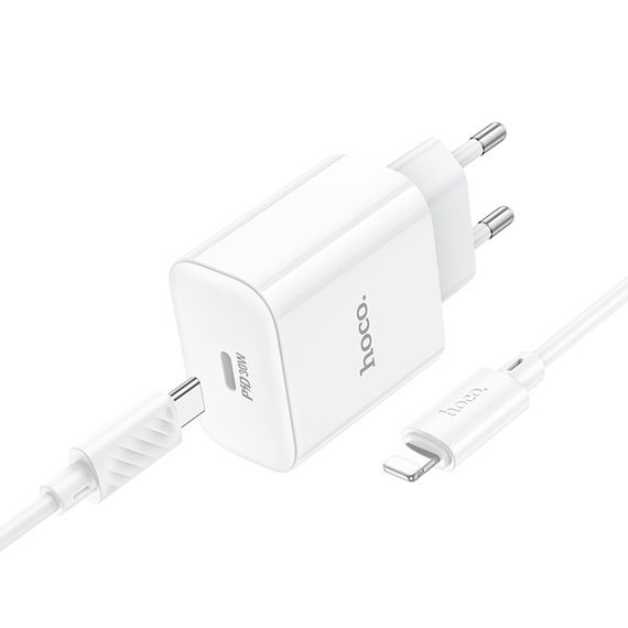 Набір СЗУ 110-240V HOCO C76A Pro+ Lighting кабель, USB-C, PD30W, кабель 1м | Зображення 2