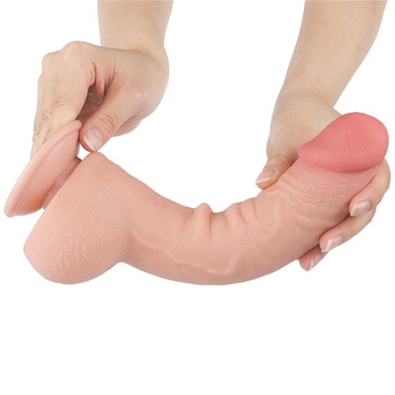 Фалоімітатор 9,5' Sliding Skin Dual Layer Dong Flesh Sex Aura | Зображення 6