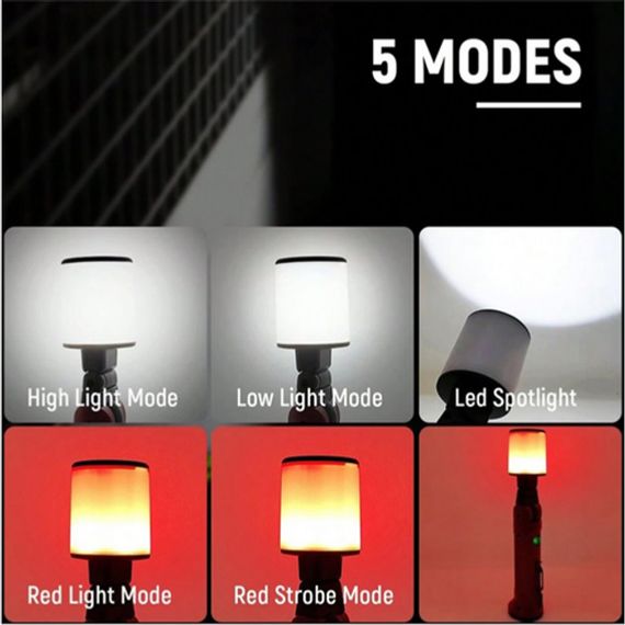 Ліхтар акумуляторний WORKLIGHT-072-XPE 10W 350Lm з гаком та магнітом, Багатофункціональний LED ліхтар | Зображення 2