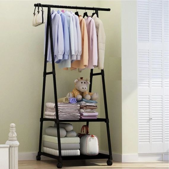 Пересувна стійка The New Coat Rack, Вішалка з полицями на коліщатках   знижка