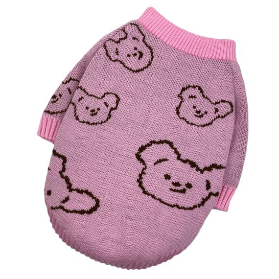 Светр в'язаний Ведмідь рожевий Y-287 | Зображення 1