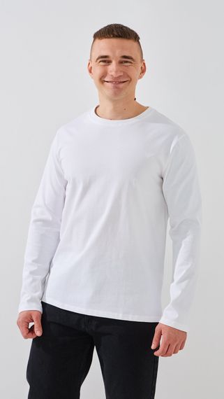 Лонгслів однотонний чоловічий GENUA G01211-0002 3XL Білий shop (2000999393495)