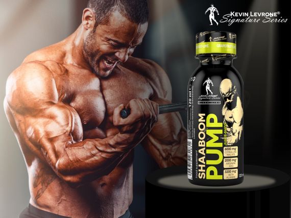 Предтренировочный комплекс Kevin Levrone Shaaboom Pump Juise Shot 120 ml (Grapefruit - Lime) | Зображення 1