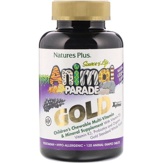 Вітамінно-мінеральний комплекс Nature's Plus Animal Parade Gold 120 Tabs Natural Grape Flavor NTP29934