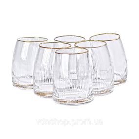 Набор из 6 стаканов 400 мл с изогнутыми стенками и вертикальным рифлением HP-16-20