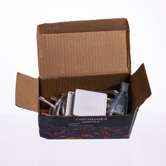 Новорічна гірлянда кімнатна нитка 10 м 120 LED чорний провід Жовтий W120LED10MBY | Зображення 2