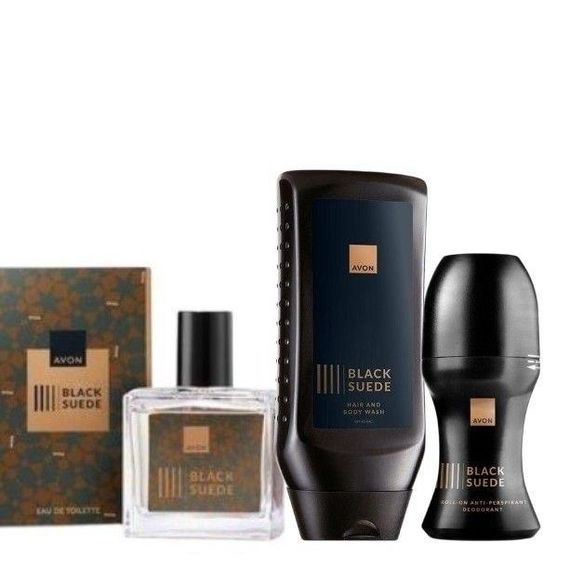 Чоловічий подарунковий набір Avon Black Suede | Класика мужності та стилю | 3 засоби