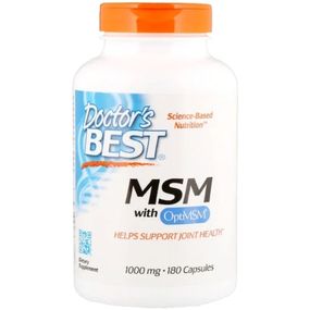 Препарат для суглобів та зв'зок Doctor's Best MSM with OptiMSM 1000 mg 180 Caps DRB-00064