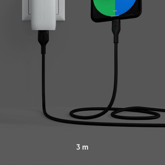 Дата кабель USB 2.0 AM to Type-C 3.0m 15W Black Belkin (CAB008BT3MBK) | Зображення 5