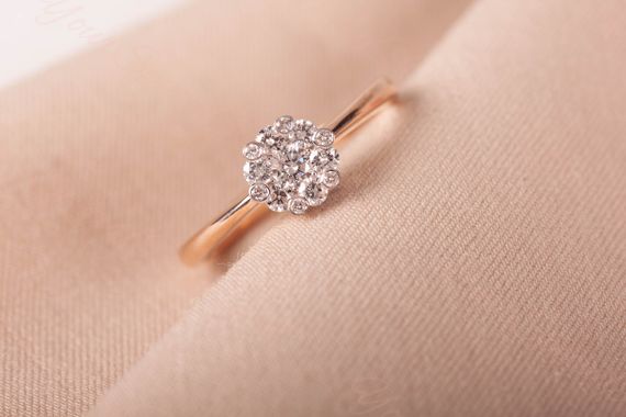 Кольцо из желтого и белого золота с бриллиантами 18.5 | Зображення 9