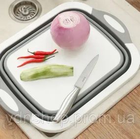 Разделочная доска 2 в 1 Chopper Доска-миска , доска контейнер, силиконовая доска