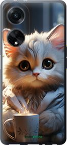 Чохол на Oppo A98 Білий кіт "5646u-3115-2448"