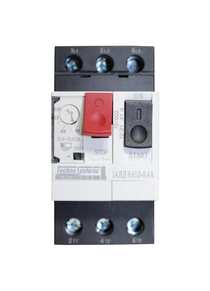 Автоматичний вимикач 1АВД 0.63-0.4А захисту двигуна 220V 0.12kW / 400V 0.21kW Ny95504973 | Зображення 1