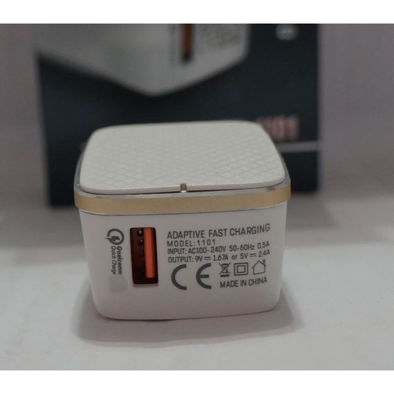 Мережевий зарядний пристрій блок живлення для телефону та планшета XPRO 1101 QC3.0 + microUSB білий (lp-85793) | Зображення 3