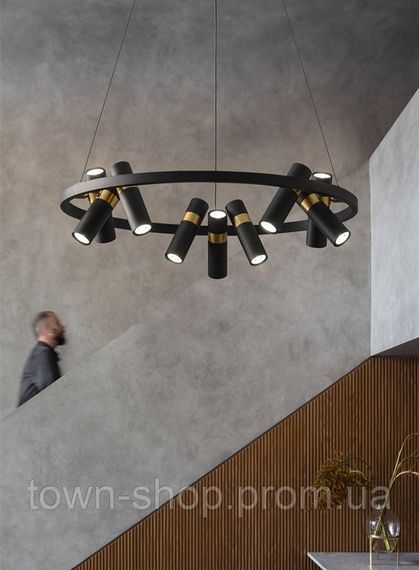 Люстра потолочная подвесная в стиле LOFT (лофт) J063/18-bk-k Черный 40-200х85х85 см. | Зображення 1