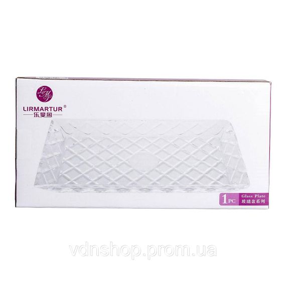 Блюдо для закусок стеклянное 27,5*13,5*2,5 см квадратное HP-YH-55 | Зображення 4