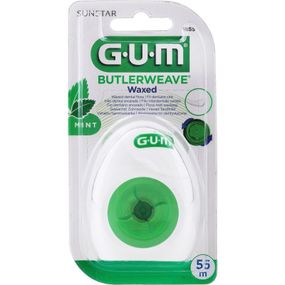 Зубна нитка GUM BUTLERWEAVE MINT WAXED, м'ятна вощена, 55 м
