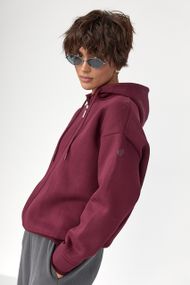 Утеплене худі на блискавці - бордо цвет, M (є розміри)
