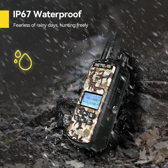 Мисливська рація Retevis, радіоприймач для полювання IP67, акумулятор 2200 мАг, 5 Вт, з ліхтариком, VOX/TOT, камуфляжна | Зображення 2