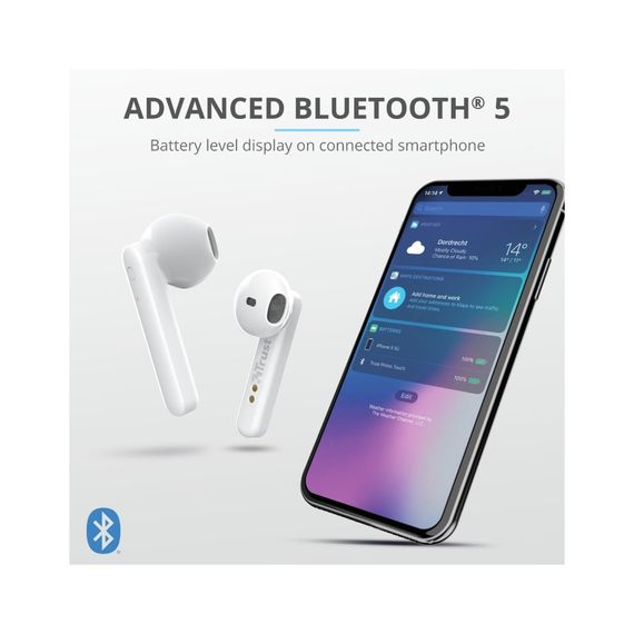 Навушники Trust Primo Touch True Wireless Mic White (23783) | Зображення 8