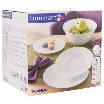Столовый сервиз Luminarc Trianon Білий 19 предметів (00144) | Зображення 5