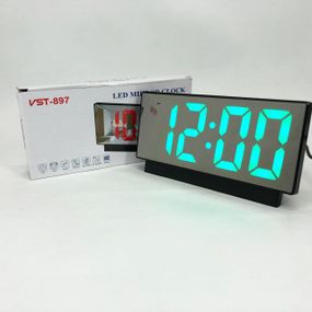 Настільний електронний годинник з підсвічуванням VST-897-4, Настільний годинник led на батарейках GP-32