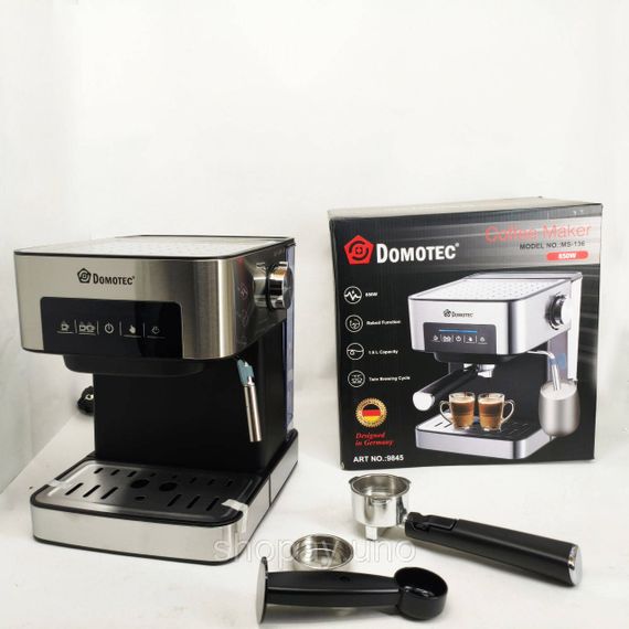 Домашняя кофеварка для приготовления напитков Domotec MS-136, Кофеварки для латте JT-20 | Зображення 1