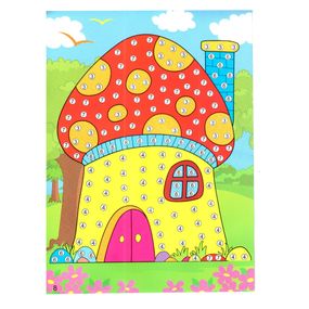 Детская мозаика по номерам "Домик" 13-126-15 разноцветные камушки