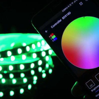 Світлодіодна стрічка SMD 5050 RGB LED 5 м IP65 з bluetooth wifi контролем. ZP-945 підключення 220V | Зображення 2