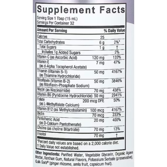 В комплекс Nature's Answer Liquid Vitamin B-Complex 480 ml /32 servings/ Tangerine | Зображення 1