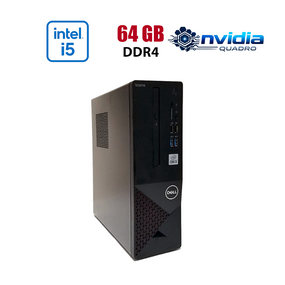 Робоча станція ПК Dell Vostro 3681 Desktop / Intel Core i5-10400 (6 (12) ядер по 2.9 - 4.3 GHz) / 64 GB DDR4 / 256 GB SSD M.2 / nVidia Quadro P1000, 4 GB GDDR5, 128-bit / Win 10 Lic б/в