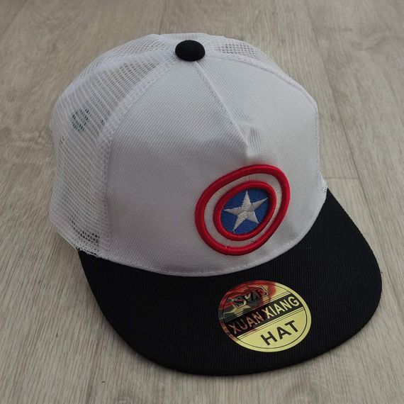 Кепка дитяча снепбек (Snapback) Капітан Америка з сіточкой Чорний 50-54р (2222) | Зображення 5